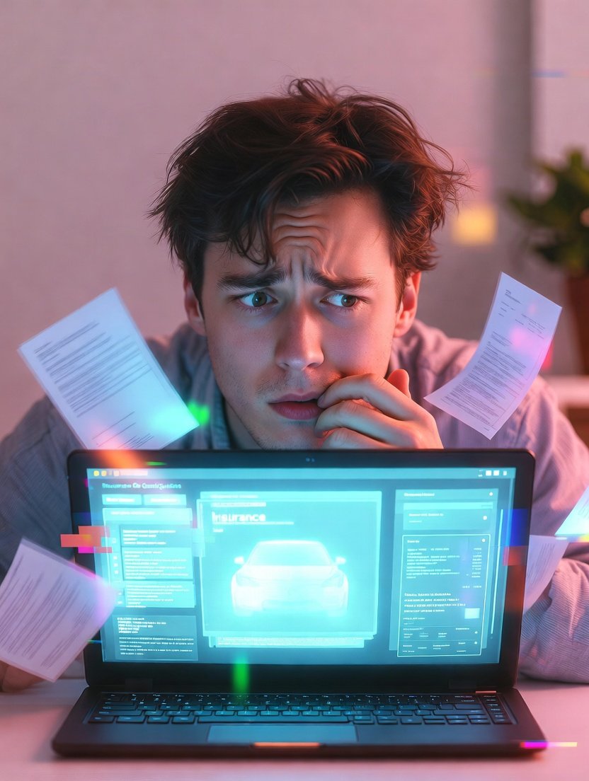 open laptop glowing with multiple insurance quote tabs